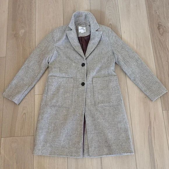 SAM EDELMAN Women's Windowpane Plaid Coat Size Small in Feminine Plaid - Picture 1 of 6